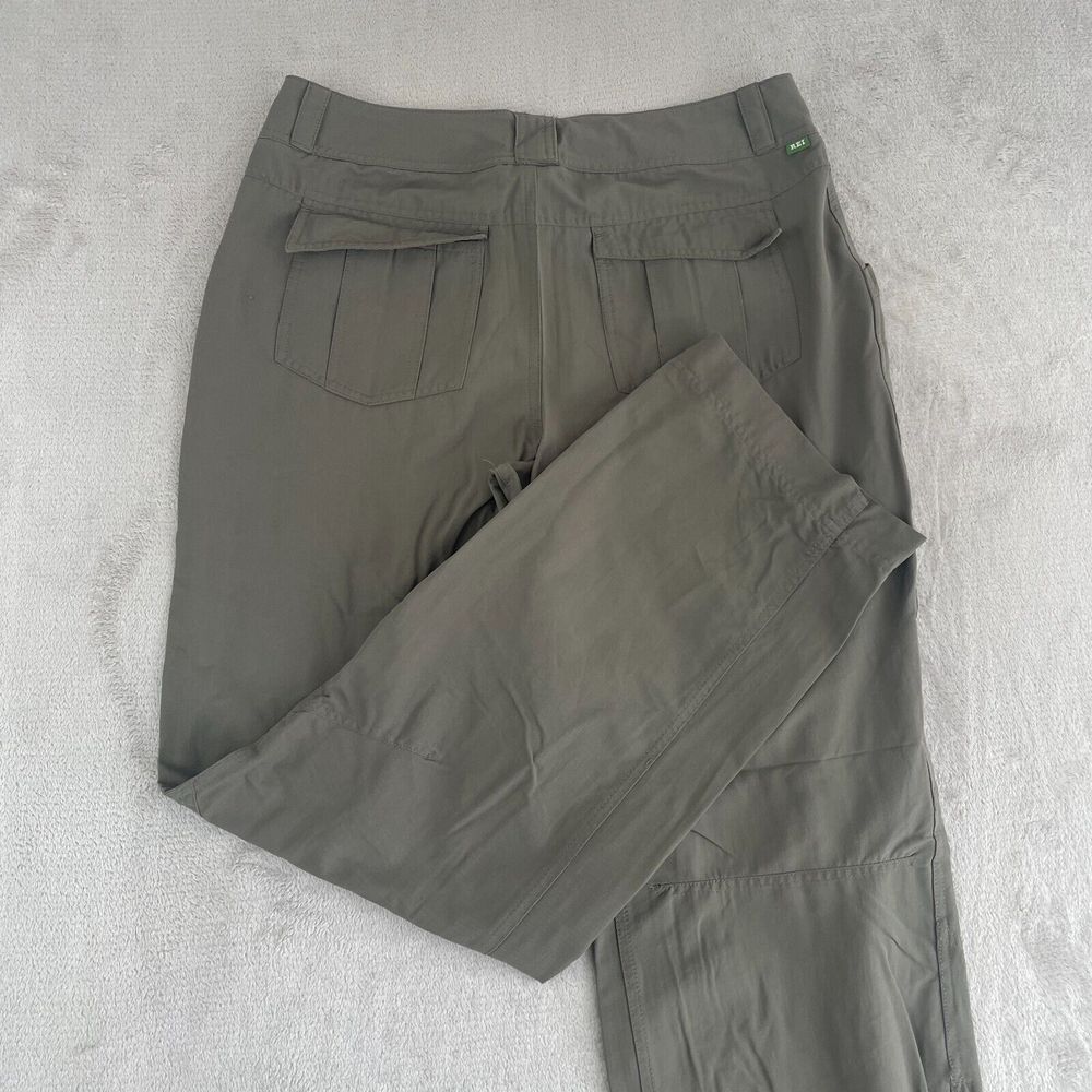 REI Escalante Hiking Pants Women 10 Green Nylon‎ UPF 50 Ankle Zip Hike Outdoors